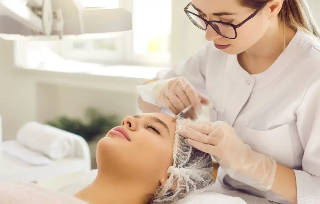 A woman with naturally restored facial volume after Sculptra collagen-stimulating treatment for a youthful appearance